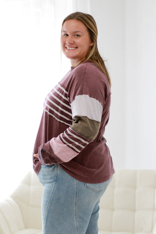 Lifetime of Love Mineral Wash Top in Grape