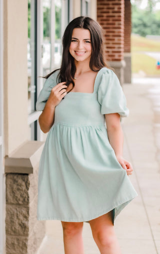 She's Sassy Light Blue Denim Dress