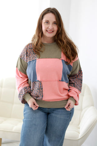 Stitched with Love Colorblock Top