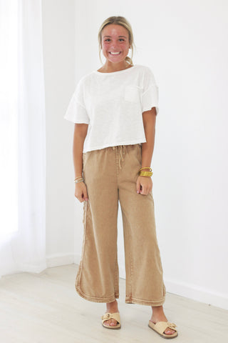 Meant to Be Mineral Wash Pants in Latte