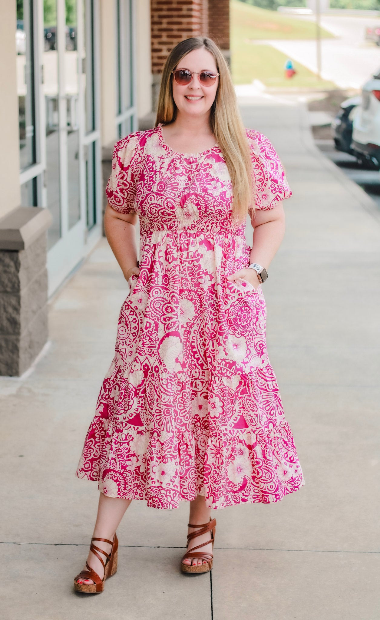Summer Prints Dress in Pink