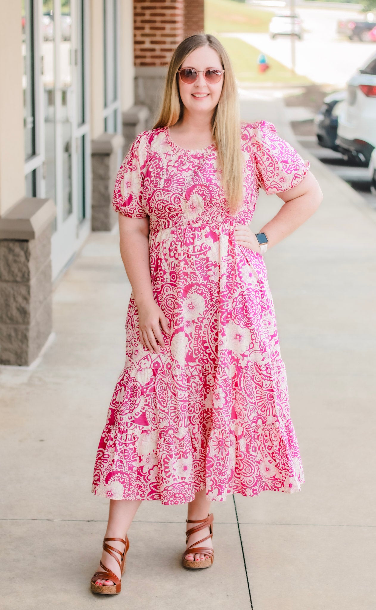 Summer Prints Dress in Pink