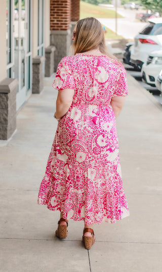 Summer Prints Dress in Pink