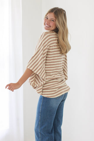 Most of My Love Striped Top in Mocha