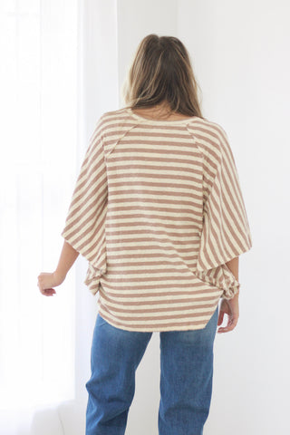 Most of My Love Striped Top in Mocha