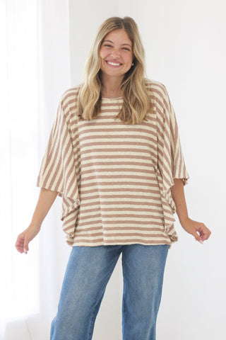 Most of My Love Striped Top in Mocha