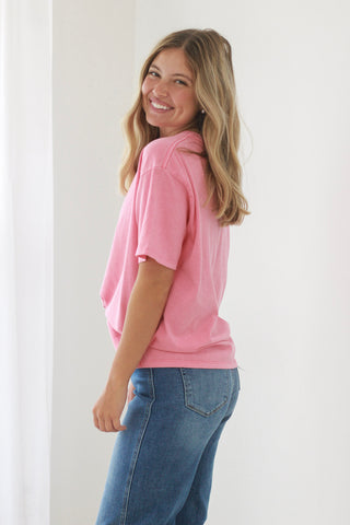 Stay With Me Tee in Taffy Pink