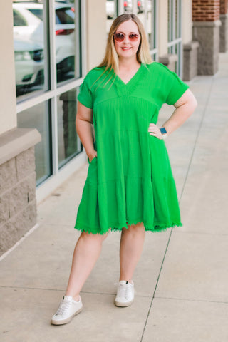 No Drama Kelly Green Dress