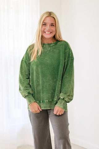 Close to Me Pullover in Dark Green
