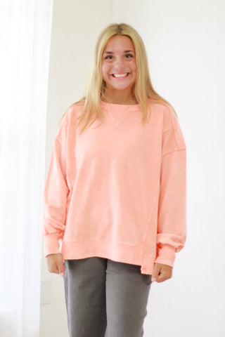 Close to Me Pullover in Coral