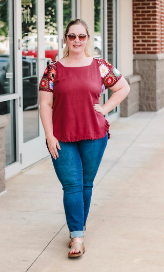 On Trend Crochet Top in Plum