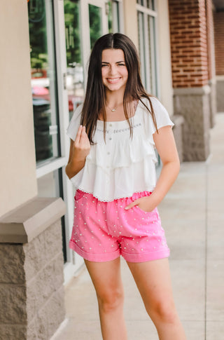 Stand Out Pink Pearl Shorts