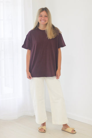 Natural Life Take it In Cotton Tee in Cranberry
