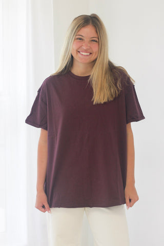 Natural Life Take it In Cotton Tee in Cranberry