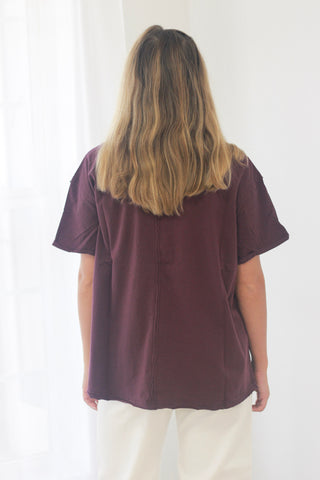 Natural Life Take it In Cotton Tee in Cranberry