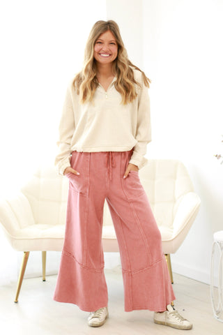 Simply the Best Half-Zip Pullover in Beige