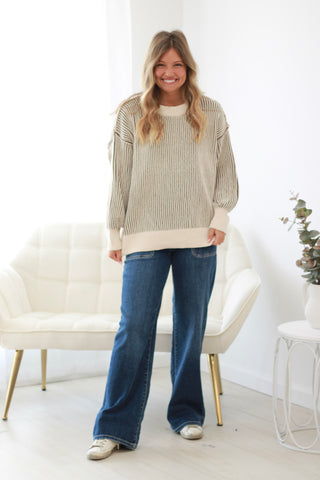 You Belong to Me Textured Sweater in Brown