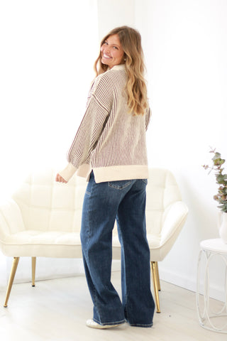 You Belong to Me Textured Sweater in Brown