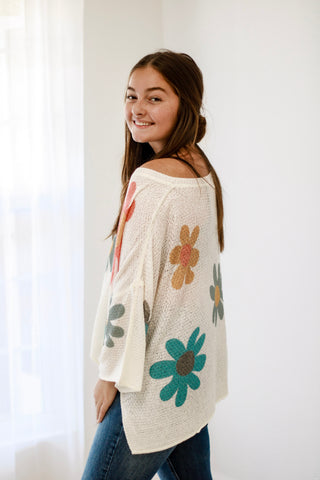 Floral Fantasy Knit Top