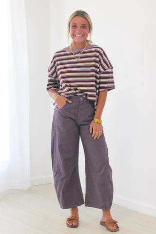 Focus on Me Striped Top in Fig