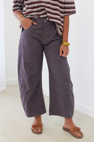 Brand New Me Barrel Pants in Plum