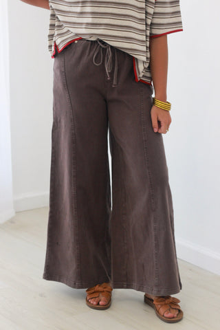 In Solidarity Brown Mineral Washed Pants