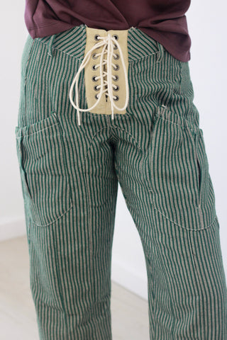 The Most of Me Striped Pants in Forest Green