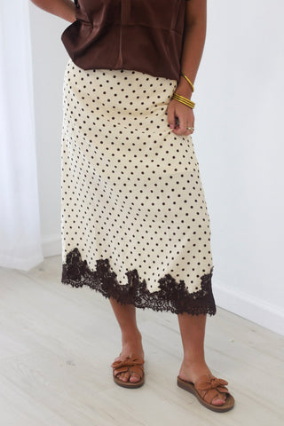 Best Dressed Polka Dot Midi Skirt