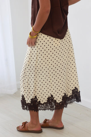 Best Dressed Polka Dot Midi Skirt
