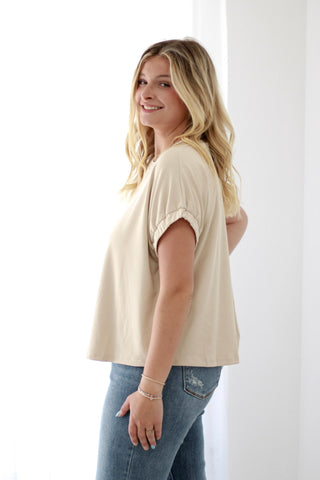 What Is This Feeling Basic Top in Ecru