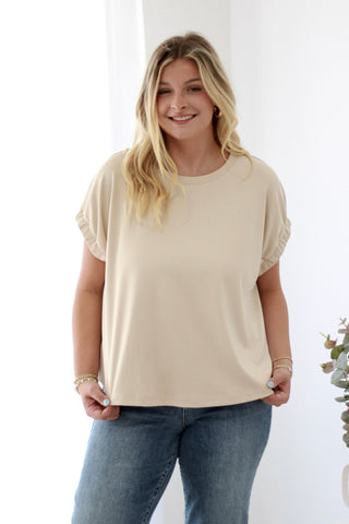 What Is This Feeling Basic Top in Ecru