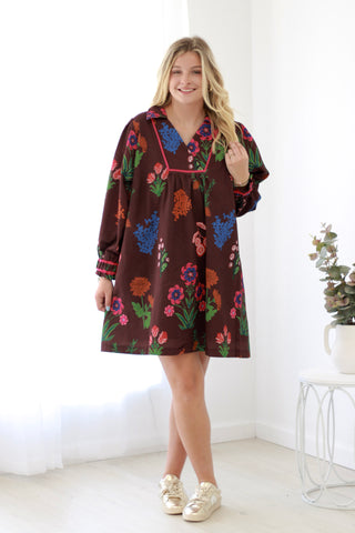 Southern Harvest Dress in Chestnut