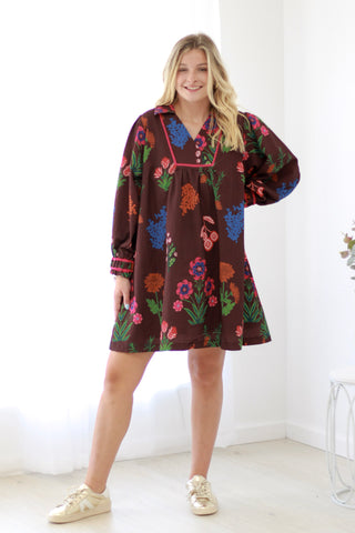 Southern Harvest Dress in Chestnut