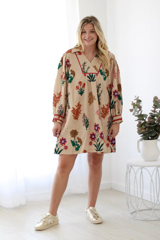 Southern Harvest Dress in Tan