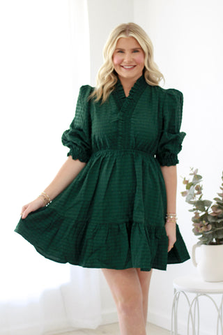 Autumn Grace Dress in Palm Green