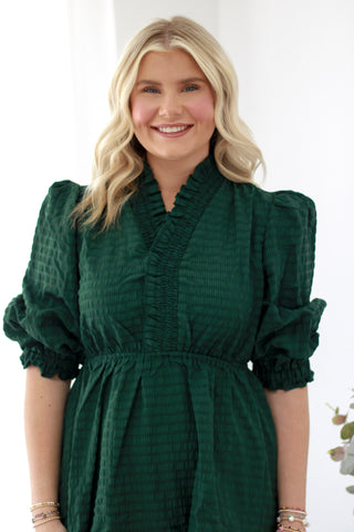 Autumn Grace Dress in Palm Green