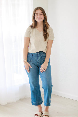 Close to Me Ribbed Top in Ash Mocha