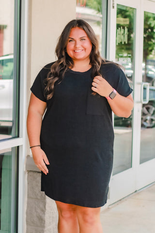 Relying On Ribbed Dress in Black