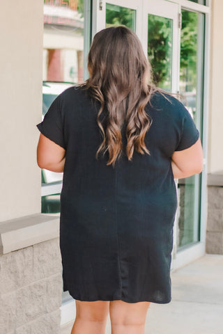 Relying On Ribbed Dress in Black
