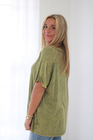 Softly Falling Top in Olive