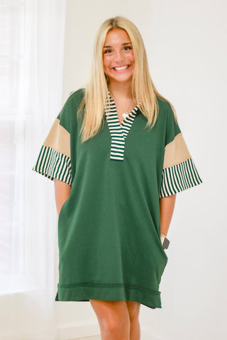 On Major Trend Sweatshirt Dress in Hunter