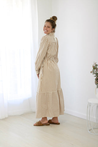 Counting on You Mocha Stripe Dress