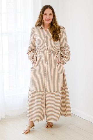 Counting on You Mocha Stripe Dress