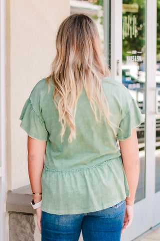 Life Changes Top in Forest Green