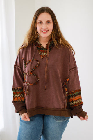 Petal To The Metal Terry Hoodie in Chocolate