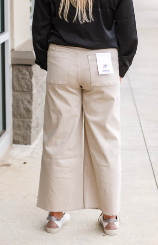 Working 9 to 5 Tan Denim Cropped Pants