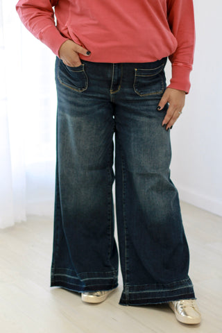 Stay Focused High Waisted Palazzo Pants by Judy Blue