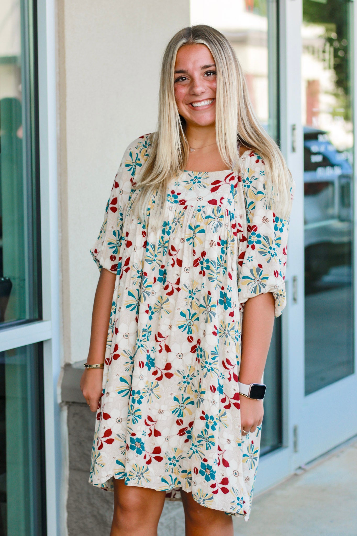Fun For All Fall Floral Dress