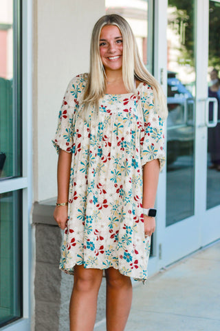 Fun For All Fall Floral Dress