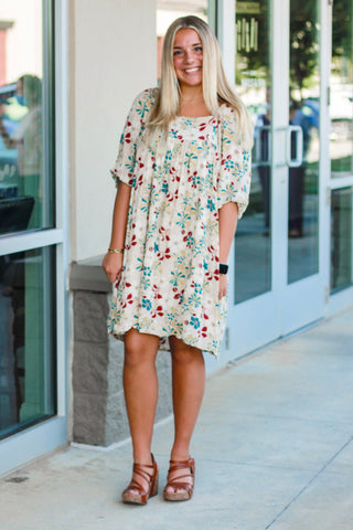 Fun For All Fall Floral Dress